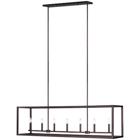 Generation Lighting Moffet Street 7 Light 12" Wide LED Taper Candle Style Chandelier Bronze