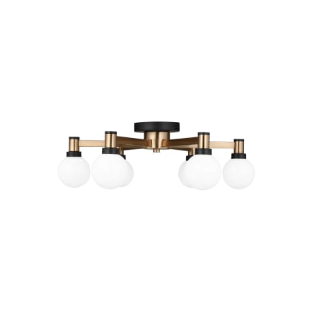 Generation Lighting Judd 6 Light 24" Wide Outdoor Semi-Flush Globe Ceiling Fixture Satin Brass