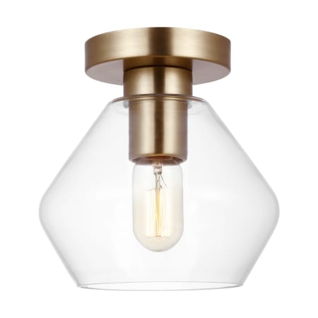 Generation Lighting Jett 8" Wide Semi-Flush Ceiling Fixture Satin Brass