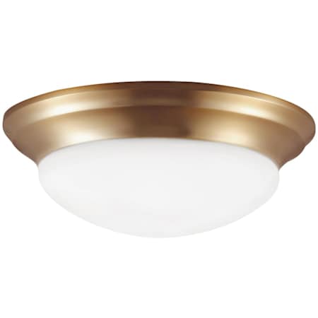 Generation Lighting Nash 2 Light 14" Wide LED Flush Mount Bowl Ceiling Fixture Satin Brass
