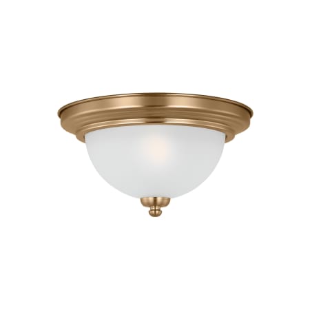 Generation Lighting Geary 11" Wide LED Flush Mount Bowl Ceiling Fixture Satin Brass