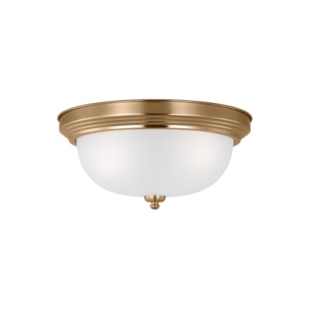 Generation Lighting Geary 3 Light 15" Wide Outdoor Flush Mount Bowl Ceiling Fixture Satin Brass