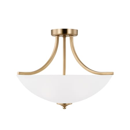 Generation Lighting Geary 3 Light 19" Wide LED Semi-Flush Bowl Ceiling Fixture Satin Brass