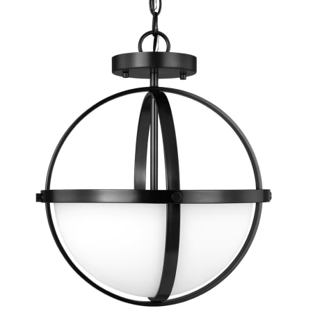 Generation Lighting Alturas 2 Light 14" Wide Outdoor Pendant / Semi-Flush Ceiling Fixture Midnight Black