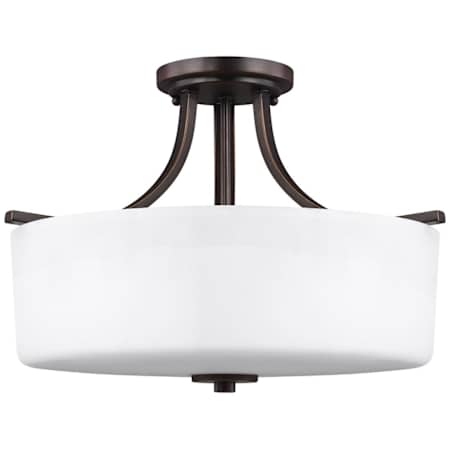 Generation Lighting Kemal 3 Light 16" Wide LED Semi-Flush Drum Ceiling Fixture Bronze