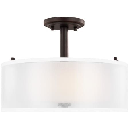 Generation Lighting Elmwood Park 2 Light 15" Wide LED Semi-Flush Drum Ceiling Fixture Bronze