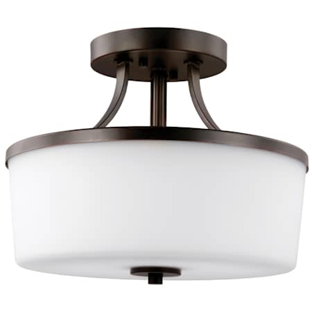 Generation Lighting Hettinger 2 Light 13" Wide LED Semi-Flush Drum Ceiling Fixture Bronze