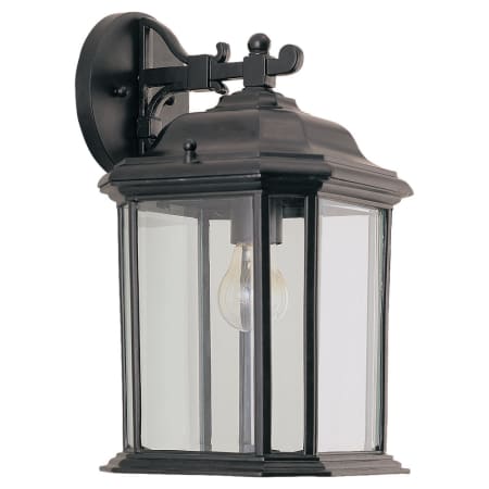 Generation Lighting Kent 15" Tall Outdoor Wall Sconce with Clear Glass - Downlight Black