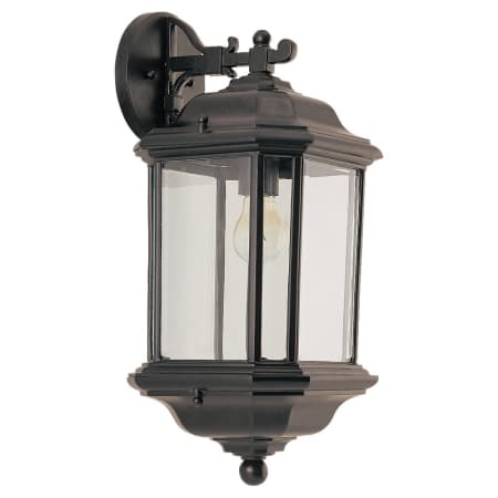 Generation Lighting Kent 19" Tall Outdoor Wall Sconce with Clear Glass and Bottom Finial Black