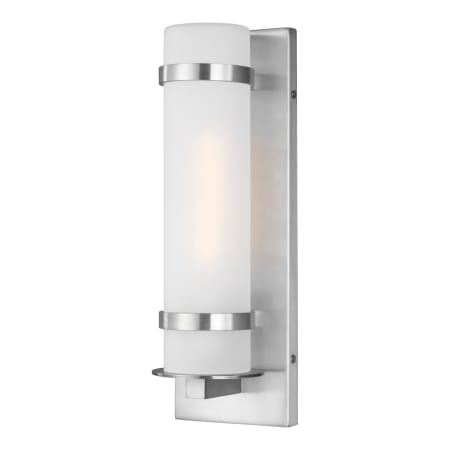 Generation Lighting Alban 14" Tall Outdoor Wall Sconce - Cylindrical Satin Aluminum