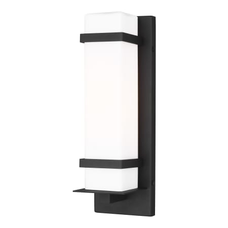 Generation Lighting Alban 14" Tall Outdoor Wall Sconce - Rectanglular Black