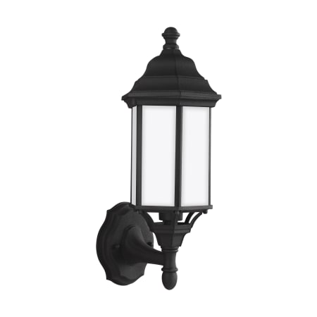 Generation Lighting Sevier 16" Tall Outdoor Upward Arm Wall Sconce with Frosted Glass Shade Black