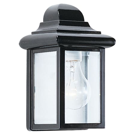 Generation Lighting Mullberry Hill 9" Tall Outdoor Wall Sconce with Clear Glass Black