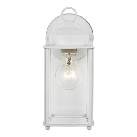 Generation Lighting New Castle 10" Tall Outdoor Wall Sconce with Clear Glass Shade White