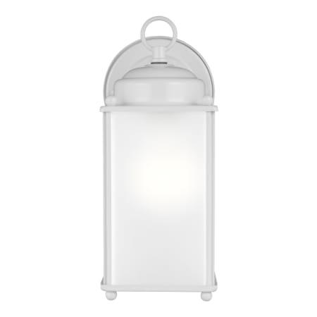 Generation Lighting New Castle 10" Tall Outdoor Wall Sconce with Frosted Glass Shade White