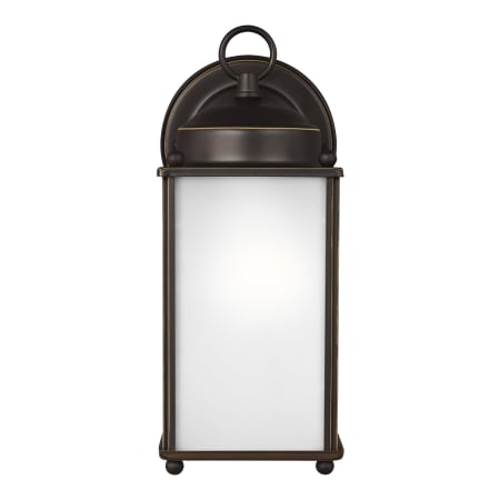 Generation Lighting New Castle 10" Tall Outdoor Wall Sconce with Frosted Glass Shade Antique Bronze