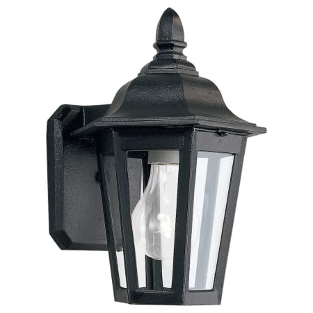 Generation Lighting Brentwood 10" Tall Outdoor Wall Sconce with Clear Glass Black