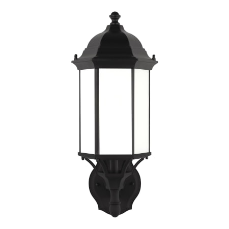 Generation Lighting Sevier 19" Tall Outdoor Upward Arm Wall Sconce with Clear Glass Shade Black