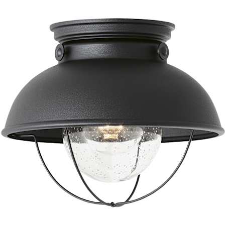 Generation Lighting Sebring 11" Wide LED Semi-Flush Outdoor Ceiling Fixture Black
