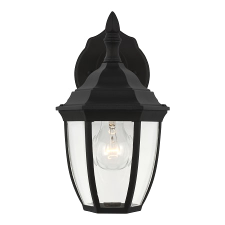 Generation Lighting Bakersville 11" Tall Outdoor Wall Sconce with Rounded Glass Shade Black