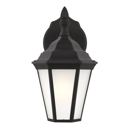 Generation Lighting Bakersville 11" Tall Outdoor Wall Sconce with Frosted Glass Shade Black