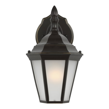 Generation Lighting Bakersville 11" Tall Outdoor Wall Sconce with Frosted Glass Shade Antique Bronze