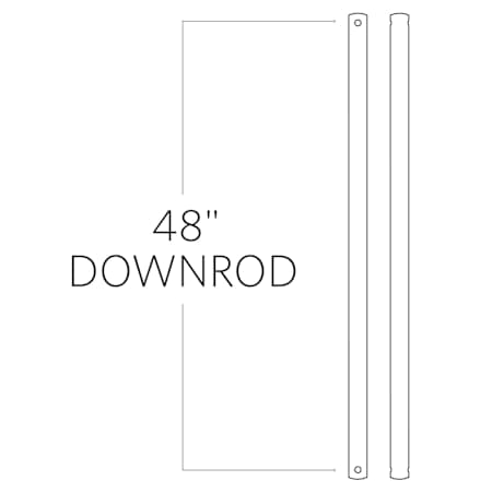 Generation Lighting Universal Downrod 48" Ceiling Fan Downrod for 13' Ceilings Chrome