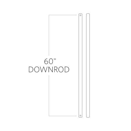 Generation Lighting Universal Downrod 60" Ceiling Fan Downrod for 14' Ceilings Satin Nickel