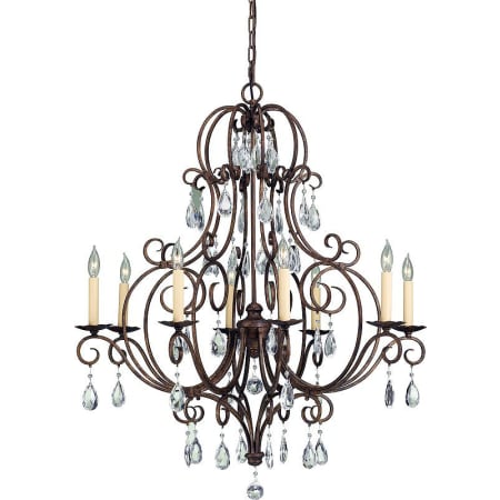 Generation Lighting Chateau 8 Light 32" Wide Crystal Candle Style Chandelier Mocha Bronze
