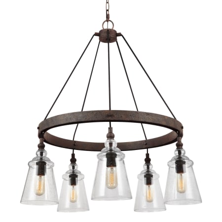 Generation Lighting Loras 5 Light 22" Wide Ring Chandelier Dark Weathered Iron