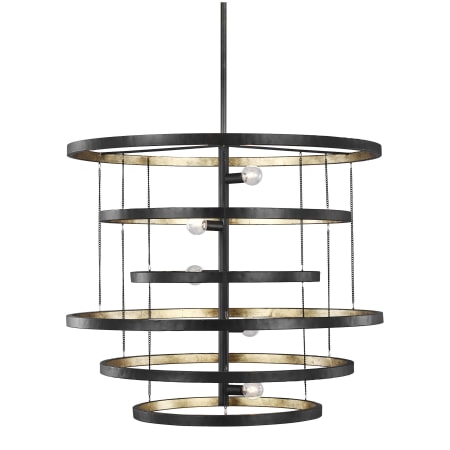 Generation Lighting Celeste 5 Light 30" Wide Abstract Ring Chandelier Aged Iron / Antique Gild
