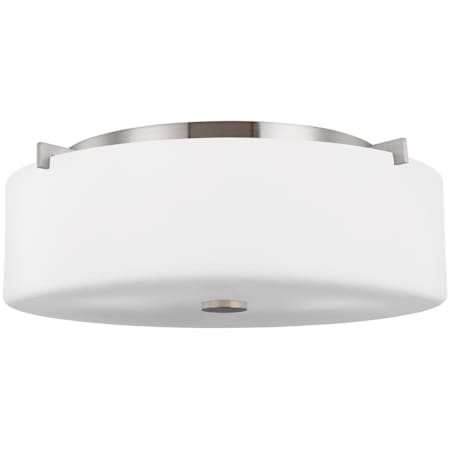 Generation Lighting Sunset Drive 3 Light 16" Wide Semi-Flush Drum Ceiling Fixture Brushed Steel