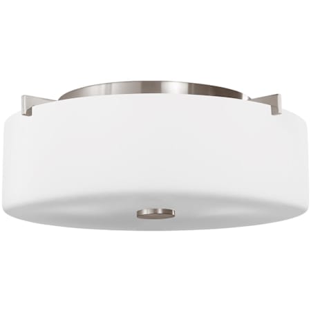 Generation Lighting Sunset Drive 2 Light 14" Wide Semi-Flush Drum Ceiling Fixture Brushed Steel