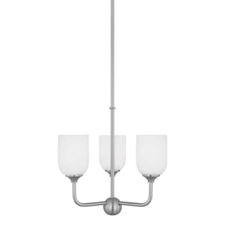 Generation Lighting Emile 3 Light 16" Wide Chandelier Brushed Steel