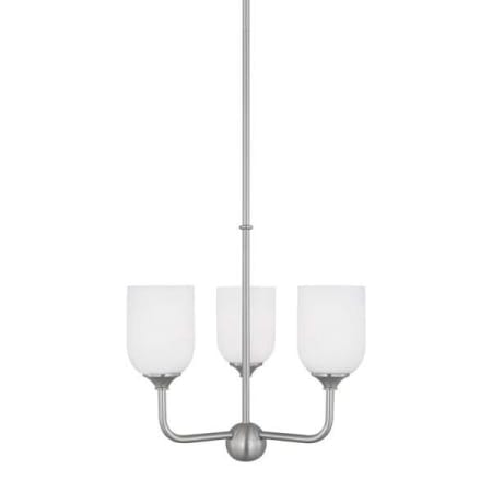 Generation Lighting Emile 3 Light 16" Wide LED Chandelier Brushed Steel