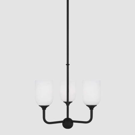 Generation Lighting Emile 3 Light 16" Wide Chandelier Midnight Black