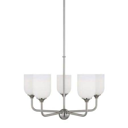 Generation Lighting Emile 5 Light 20" Wide LED Chandelier Brushed Steel