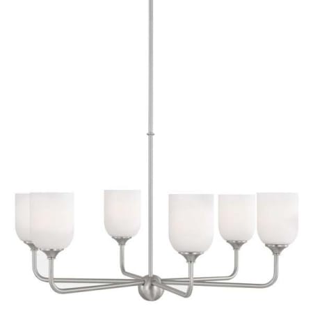 Generation Lighting Emile 6 Light 30" Wide Chandelier Brushed Steel