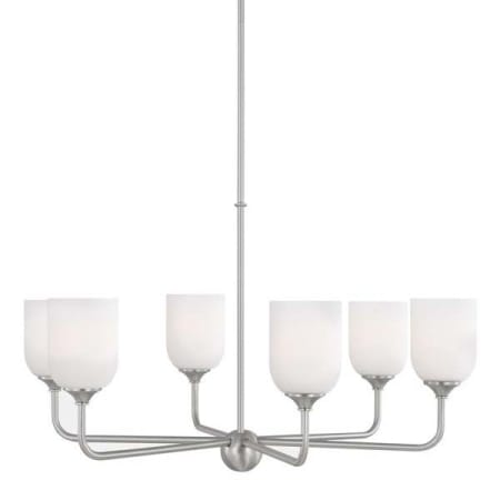 Generation Lighting Emile 6 Light 30" Wide LED Chandelier Brushed Steel