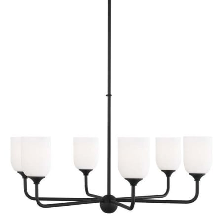Generation Lighting Emile 6 Light 30" Wide Chandelier Midnight Black