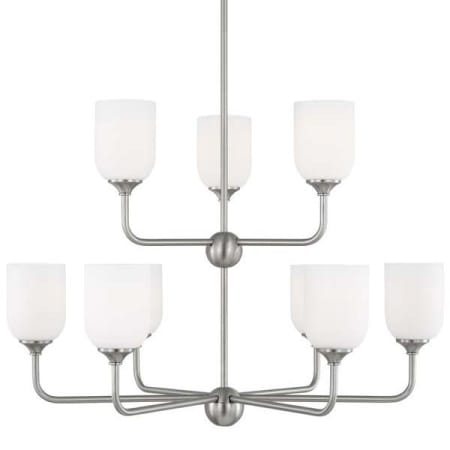 Generation Lighting Emile 9 Light 30" Wide Chandelier Brushed Steel