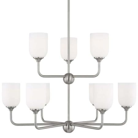 Generation Lighting Emile 9 Light 30" Wide LED Chandelier Brushed Steel