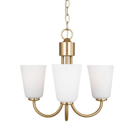Generation Lighting Miles 3 Light 22" Wide Chandelier Satin Brass