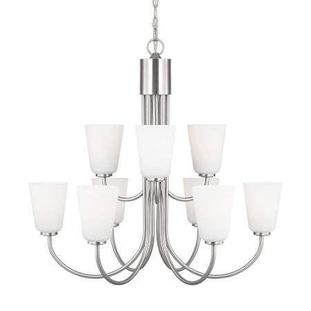 Generation Lighting Miles 9 Light 29" Wide Chandelier Brushed Nickel