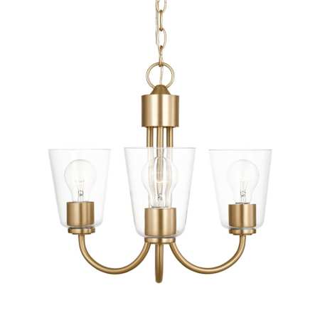 Generation Lighting Miles 3 Light 22" Wide Chandelier Satin Brass