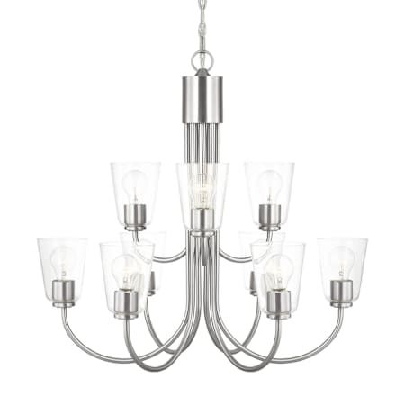 Generation Lighting Miles 9 Light 29" Wide Chandelier Brushed Nickel