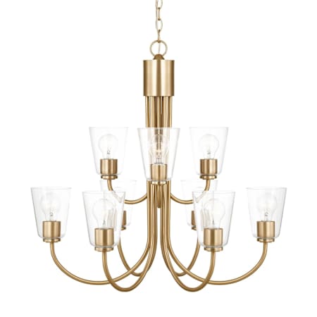 Generation Lighting Miles 9 Light 29" Wide Chandelier Satin Brass