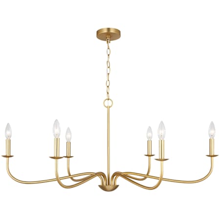 Generation Lighting Abells 6 Light 40" Wide Candle Style Chandelier Satin Brass