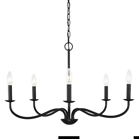 Generation Lighting Abells 5 Light 28" Wide Candle Style Chandelier Midnight Black