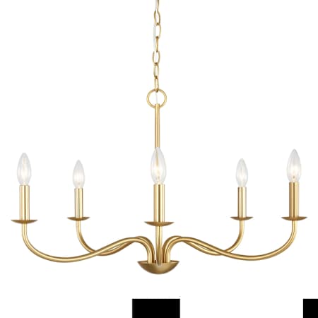 Generation Lighting Abells 5 Light 28" Wide Candle Style Chandelier Satin Brass